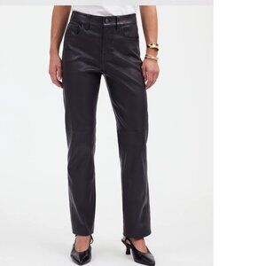 $495 msrp NWT Madewell the 90's straight midrise pant in lamb leather size 28
